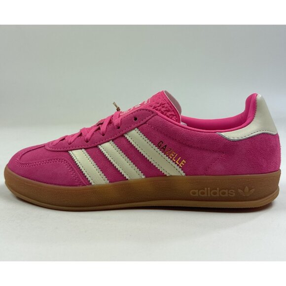 adidas Originals Gazelle Indoor Womens 8.5 Pink White Shoes Sneakers Low JR1356 - Picture 6 of 9